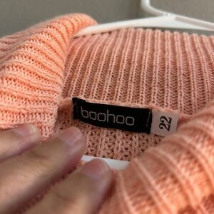 Boohoo Women's Coral Cowl Neck Sweater